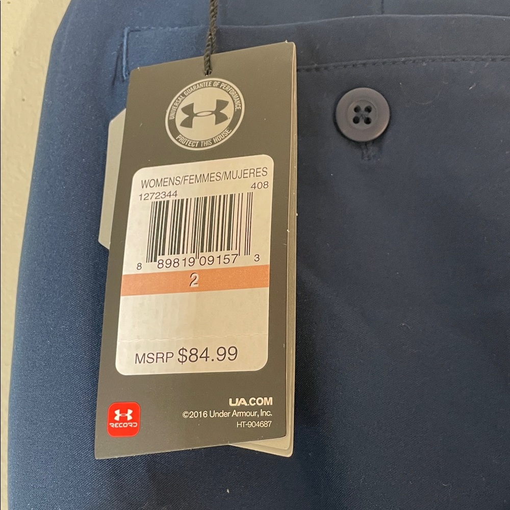 Under Armour Women's Straight Leg Pants - Navy Blue - Picture 2 of 9